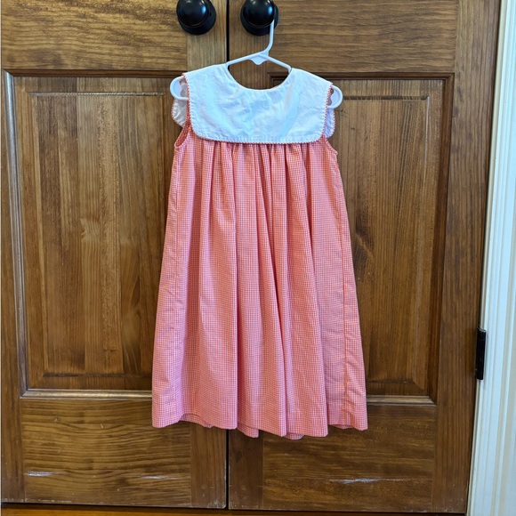 mom & me Other - Mom & Me Orange and White Gingham Dress with White Bib Collar (Size: 3T)